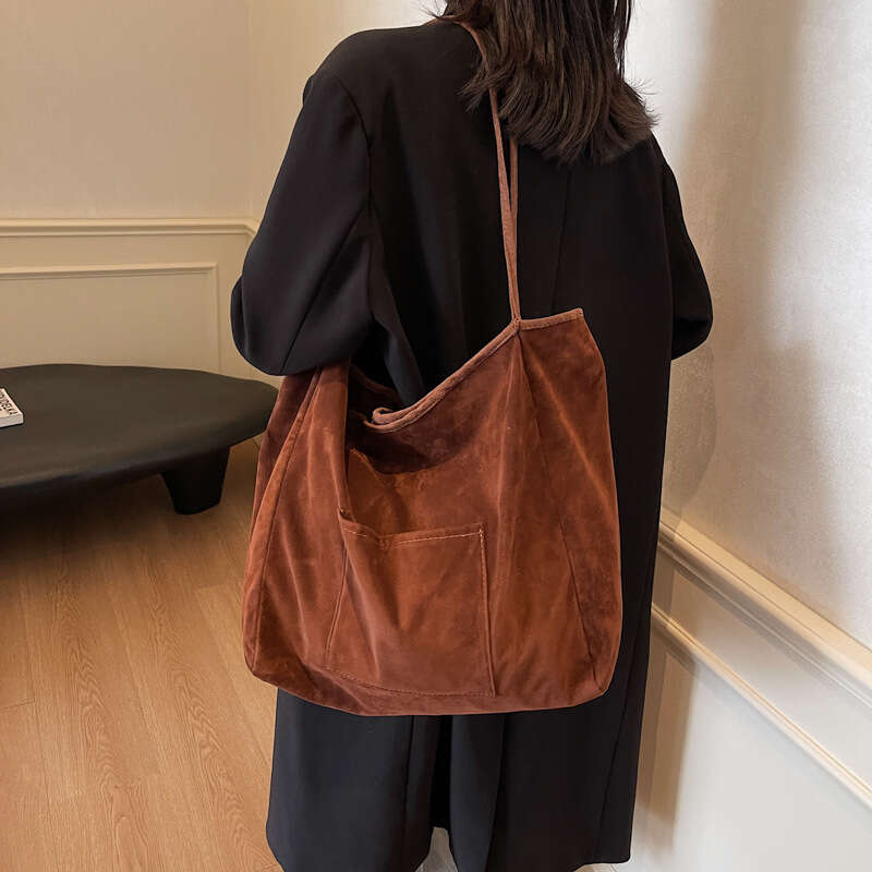 Autumn Winter Large Capacity for Women 2024 New Fashionable and Versatile Ins Crossbody Texture Suede Commuter Bag