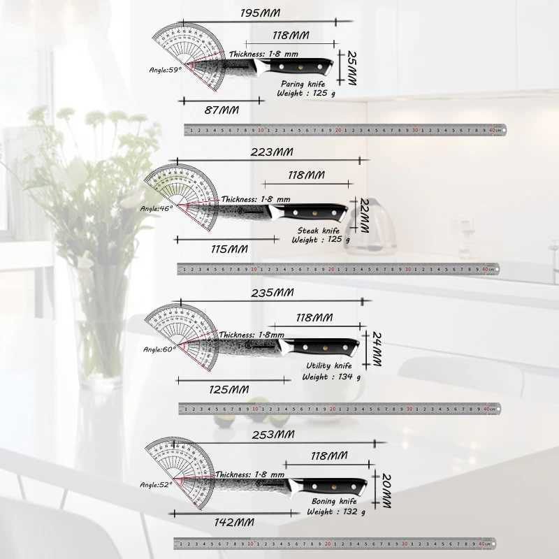 Damascus Chef Knife Japan Damascus Steel Japan Kiritsuke Boning Kitchen Knife But Cooking Tool Gift Box Y241227