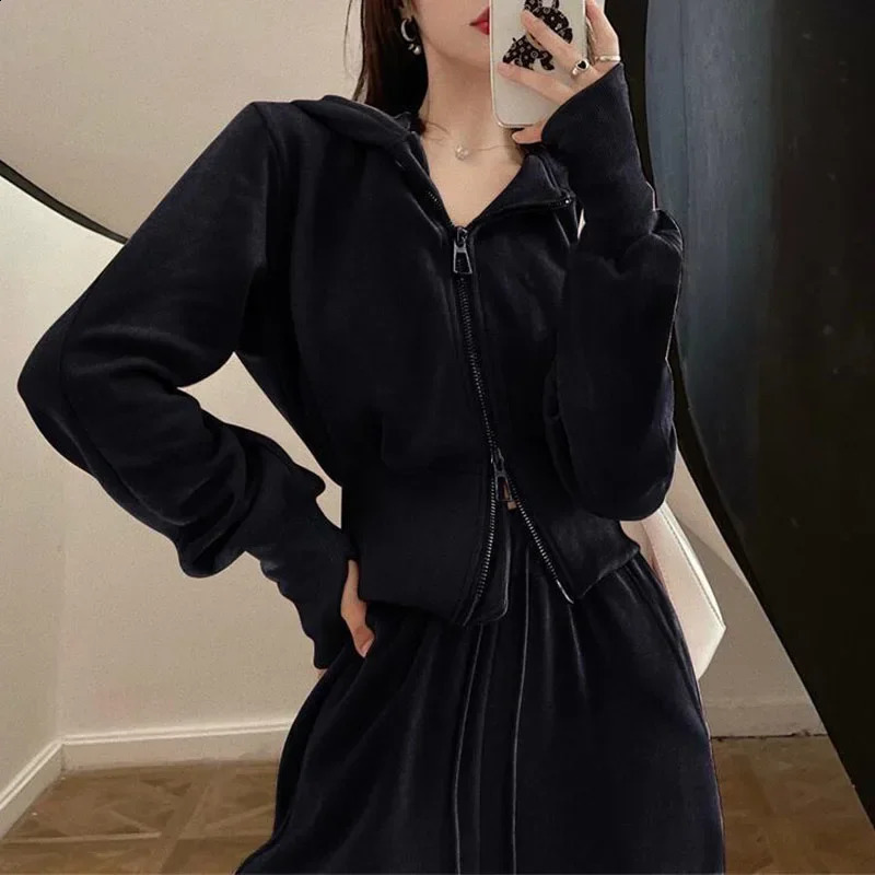 Women Fashion Clothing Sets Casual Tracksuit HoodiesPants 2Pcs Suit Solid Color Spring Autumn Female Loose Sports Outfits 241224