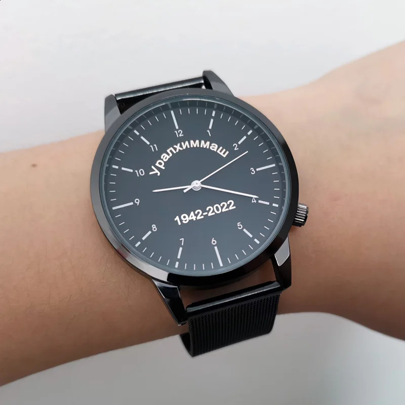 Personalized Free Engrave with Your Name Text Mens Mesh 3 ATM Water Resistant Wristwatch Customized Wrist Watch 241225