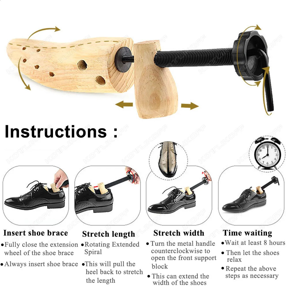 Wooden Shoe Stretcher Shoes Tree Shaper Rack Pine Wood Shoe Tree Adjustable Flats Pumps Boots Expander Trees For Man Women 1 PCS241226