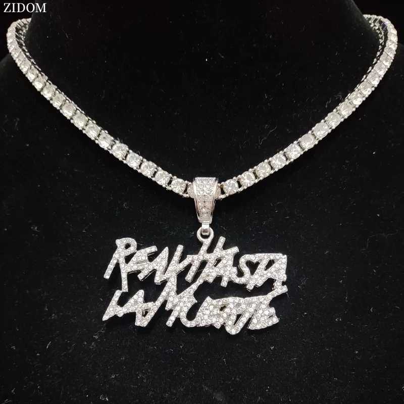 Men Women Hip Hop etter Pendant Necklace 4mm Tennis chain d out Bling Hiphop pendants Necklaces Fashion Charm JewelryXJ241227