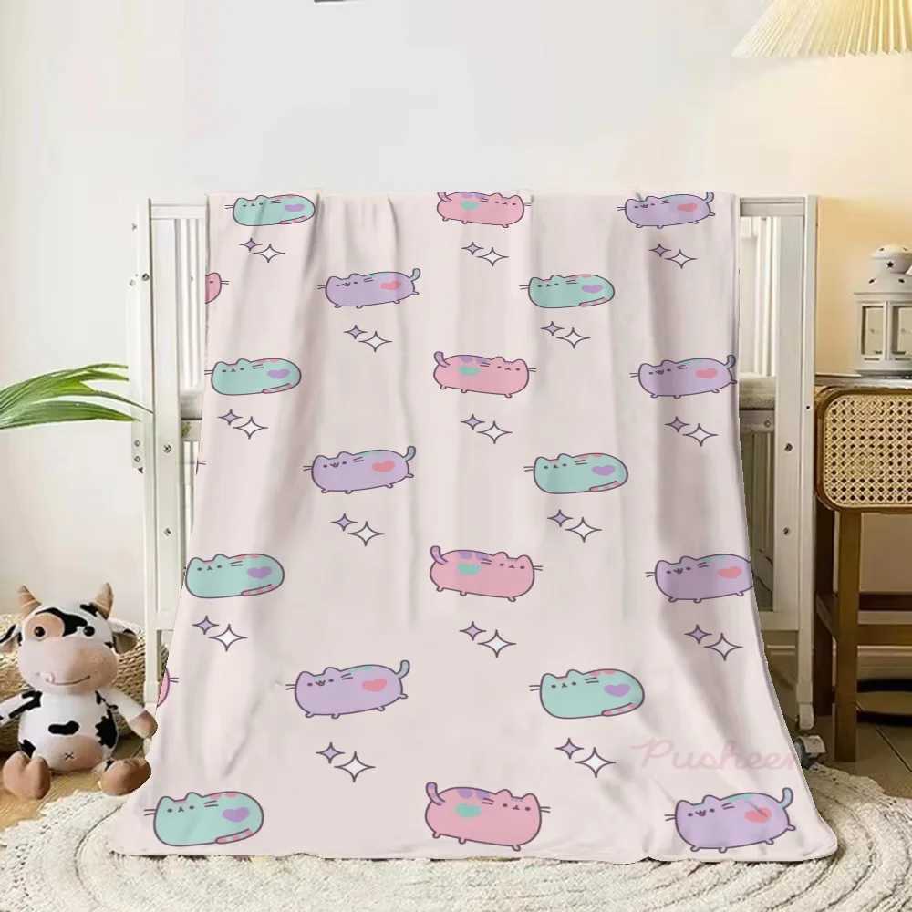 Pusheens Wedding Blanket Sofa Winter Warm Winter Blankets for Sofa Luxury Throw Blanket Fluffy Microfiber Bedding Home Interior Z241215