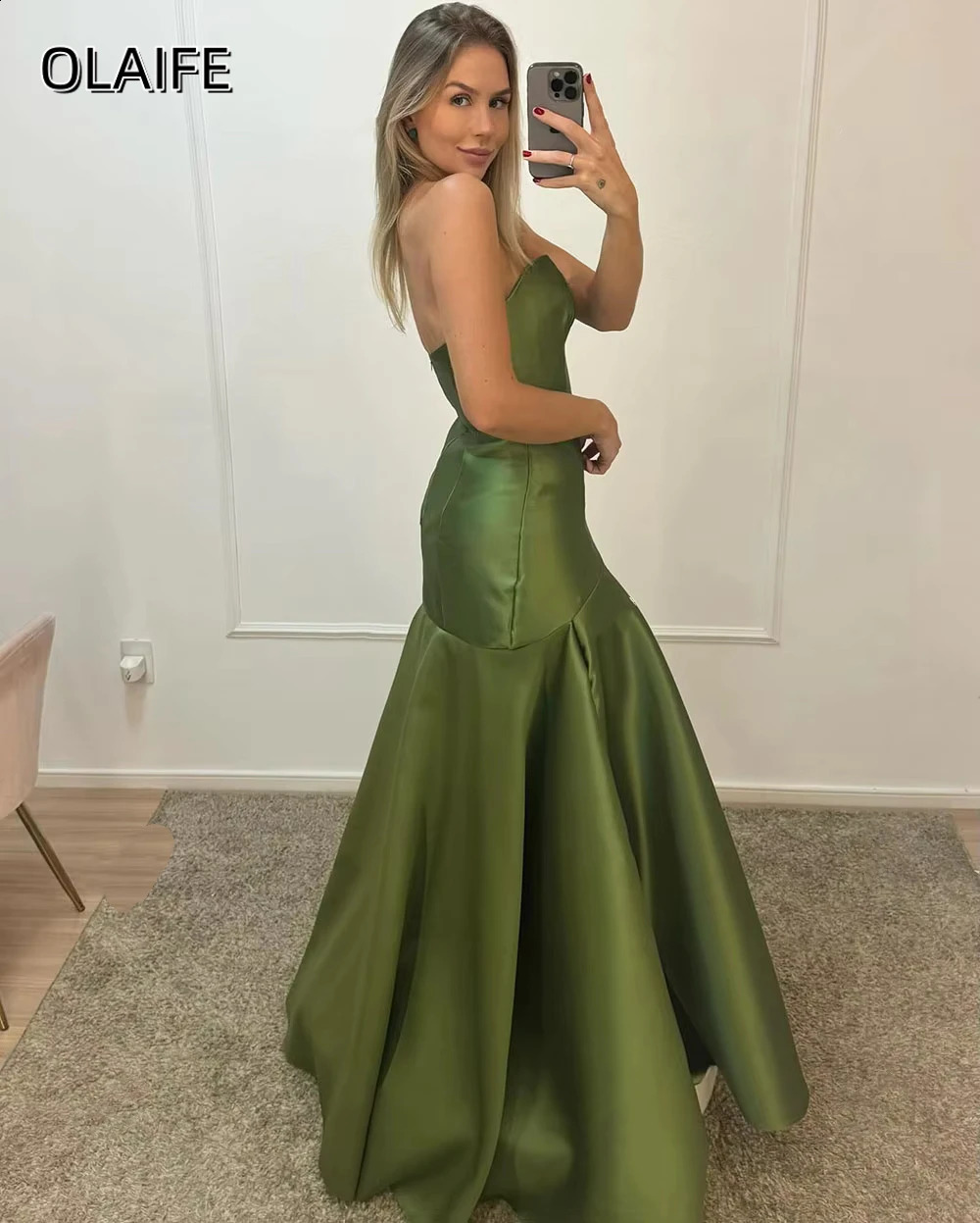 Olaife A-Line Simple Prom Dress Sweetheart Sleeveless Satin Party Gowns Womens Formal Evening Dress Party Guest Dresses 241223