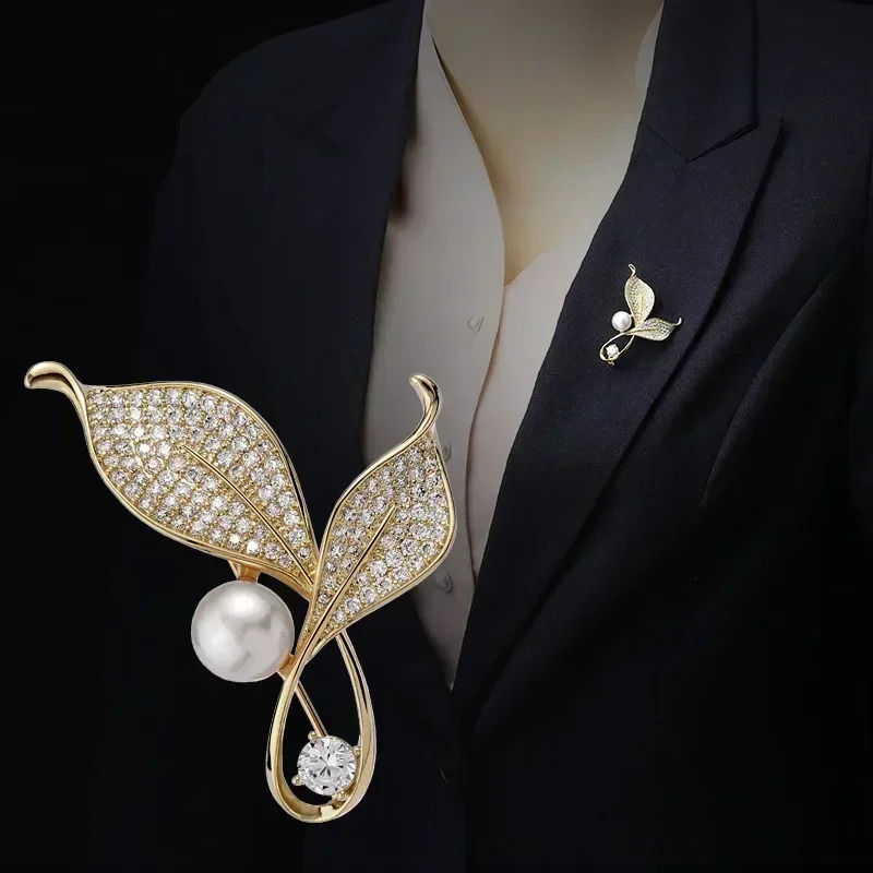 Trendy Breast Flower Fashion Brooch Pearl Lapel Pin Breastpin Jewelry Clip Cute Corsage Buckle Alloy Gift 241227