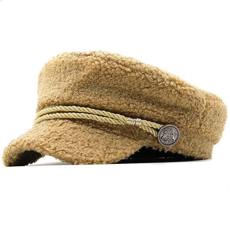 Simple sboy Cap Beret Women Vintage Beret Painter Winter Hats For Women Men Octagonal Caps Female Bone Male Wool hat 241226