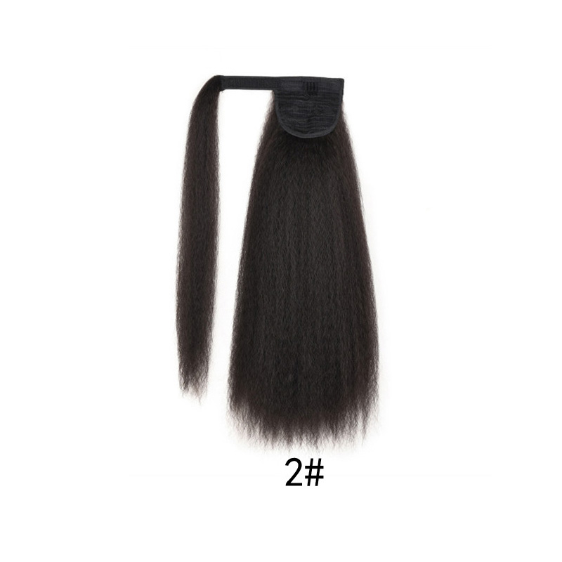 Hook And Loop Corn Perm Long Ponytail Yaki Smoky Perm Wig Ponytail Micro-volume Fluffy Explosive Ponytail Synthetic Hair