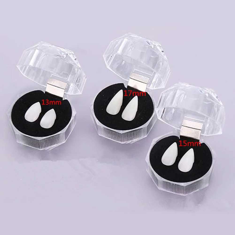 1 Pair Halloween Vampire Teeth Fangs Dentures Prop Party Costume DIY Cosplay Props Decor False Teeth Adult Kids Resin Fangs 2023 W241227