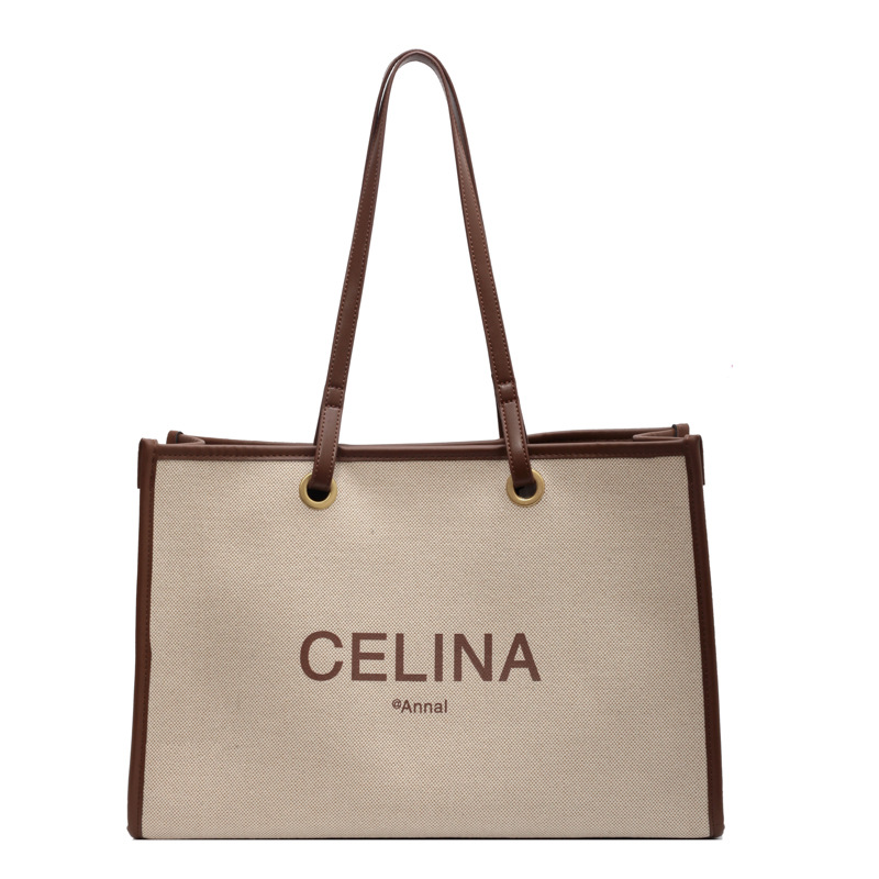 Designer Handbags Large Capacity Canvas Tote: Fashionable Women's File Package, Casual Everyday Shoulder Bag Ideal For Students And New Free Deli