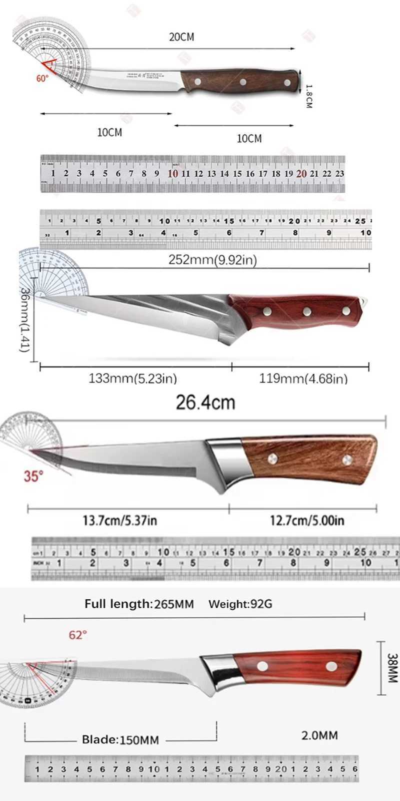 Home Boning Knife Kitchen Chef Knife Fruit and Vegetable Cooking Knife Fish Slices Meat Cutting Knife Kitchen Accessories Y241227