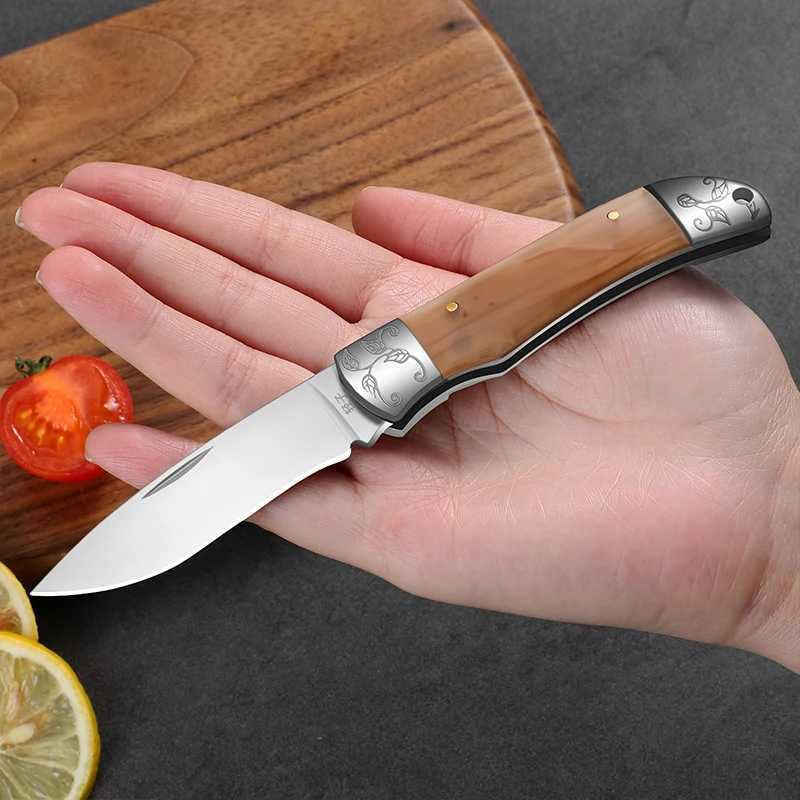 Sharp fruit knives acrylic handle folding knives high-quality household cutting knives kitchen knives kitchen utensils Y241227