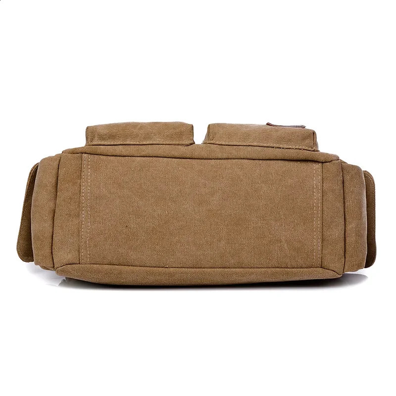 Canvas Fashion Mens Crossbody Bags Solid Color Multifunction Men Office Vintage Bag With Slit Pocket Shoulder 241225