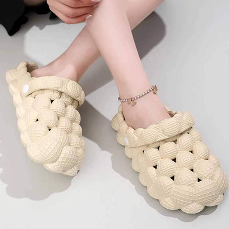 High Quality Shevalues Women Clogs Slippers Cute Bubble Ball Sandals Summer Indoor Massage EVA Slides Outdoor Closed Toe Fashion Beach Shoes T241227