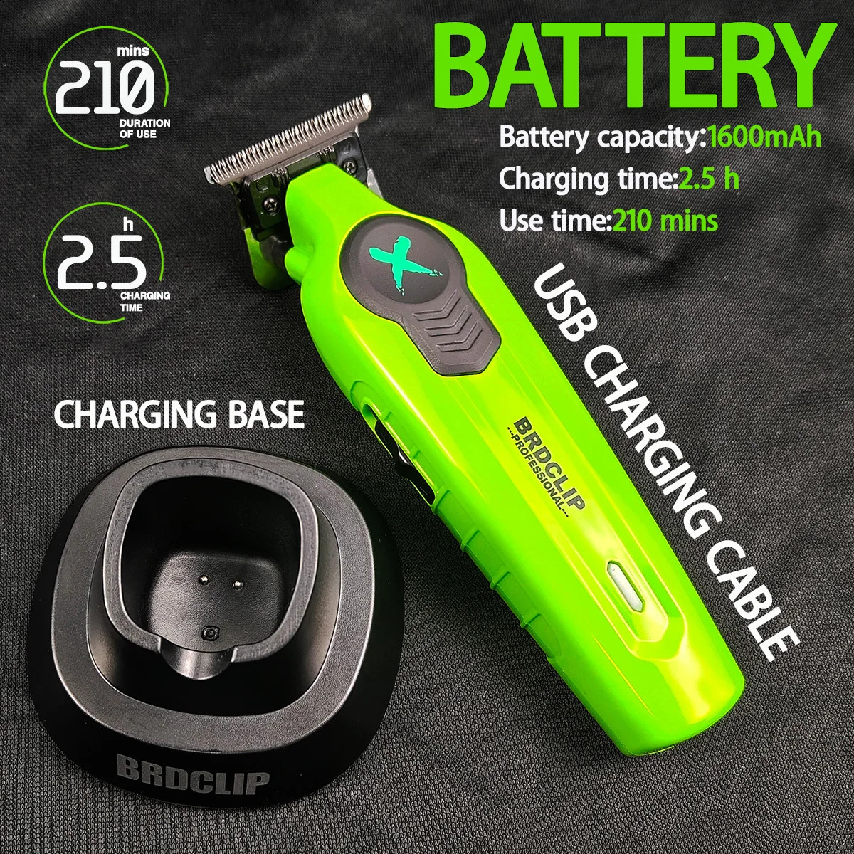 2025 BRDCLIP FA1T Professional Hair Trimmer Barber Carving Gradient Finish Machine Electric Clipper with Charger Stand 241226