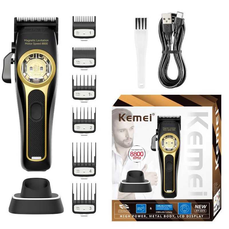 Kemei KM-2373 Beautiful Hair Clipper Professional Hair Cutting Machine With Charging Base For Men Electric Hair Trimmer Men Gift W241227