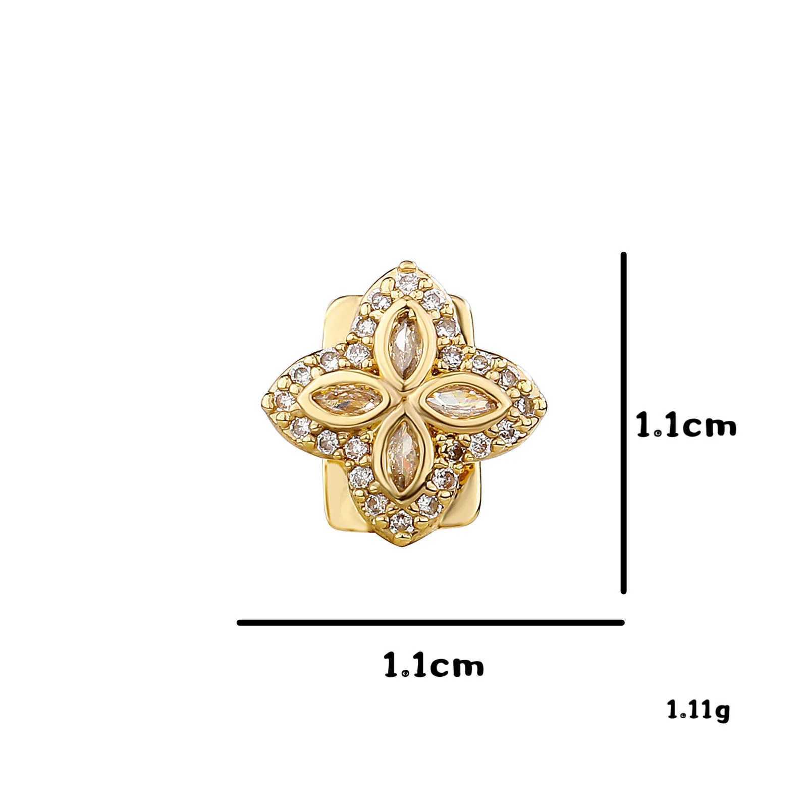 Gold Silver Color Single Flower d Out Grillz Teeth Men Women Hip Hop Bling Tooth Grills Cs Fashion Jewelry W241227