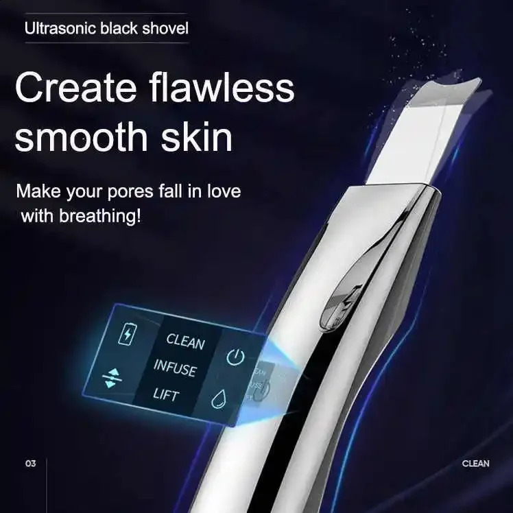 Multi-functional Skin Scrubber Ultrasonic Cleansing Ion Importing EMS lifting USB Charging Base 241226