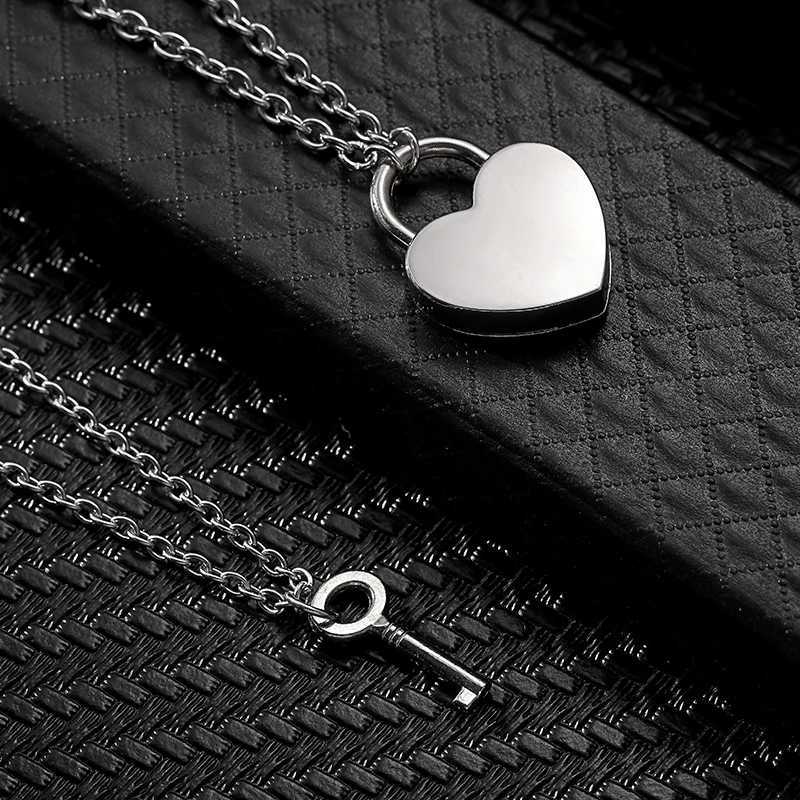 2pcs Key Lock Couple Necklace for Women Men Stainl Steel Heart Shed Key Lock Link Chain Eternal Jewelry GiftsXJ241227