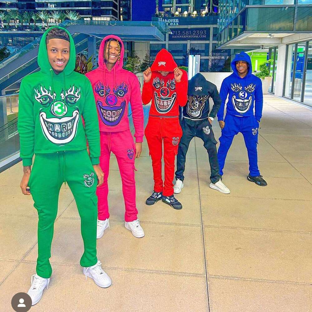 High New Pattern Printed Hot Diamond Loose Fashionable Street Hip Hop Style Hoodie