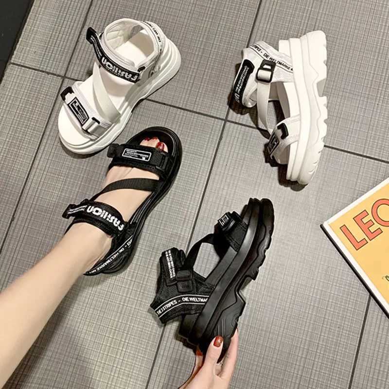 High Quality Women Platform Sandals White Chunky Sports Wedge Shoes For Woman Summer Students Shoes Large Size 42 T241227