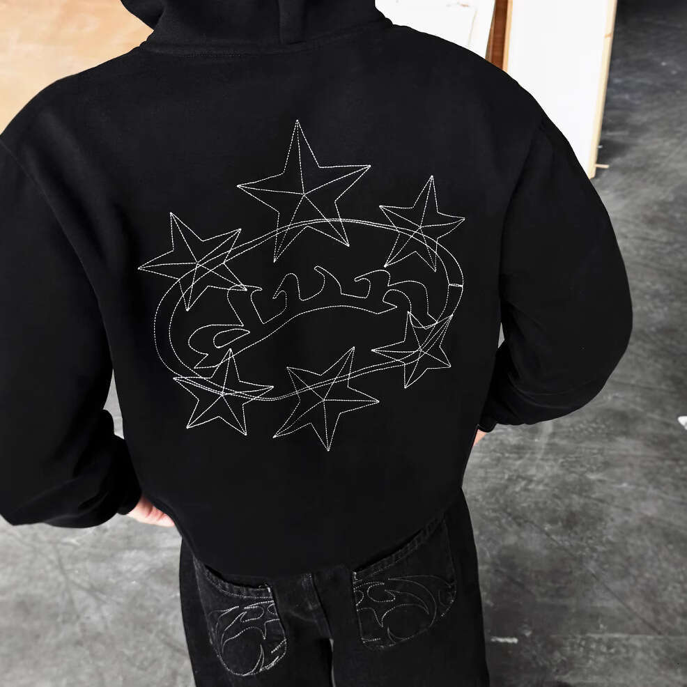 New autumn winter fashion brand star hooded men's and women's pattern hoodie sports street