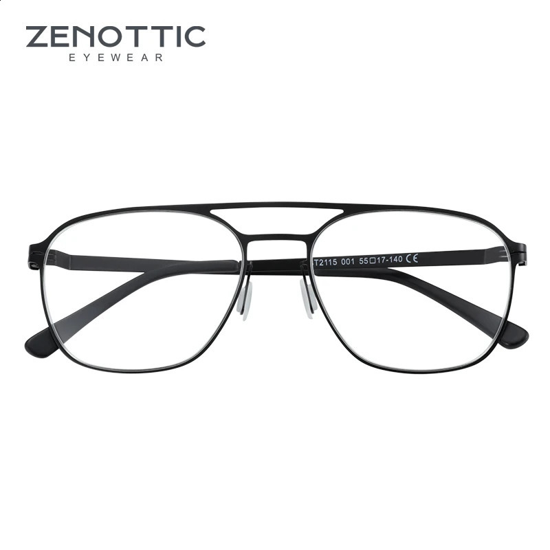 ZENOTTIC Double Bridge Glasses Men Lightweight Pilot Large Optical Eyeglass Frame 241227