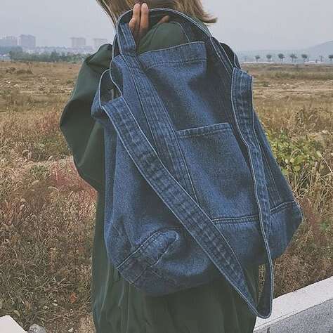 Wholesale Denim New Large Capacity Single Shoulder Shopping Crossbody Bag, Korean Version Fashion And Artistic Fabric