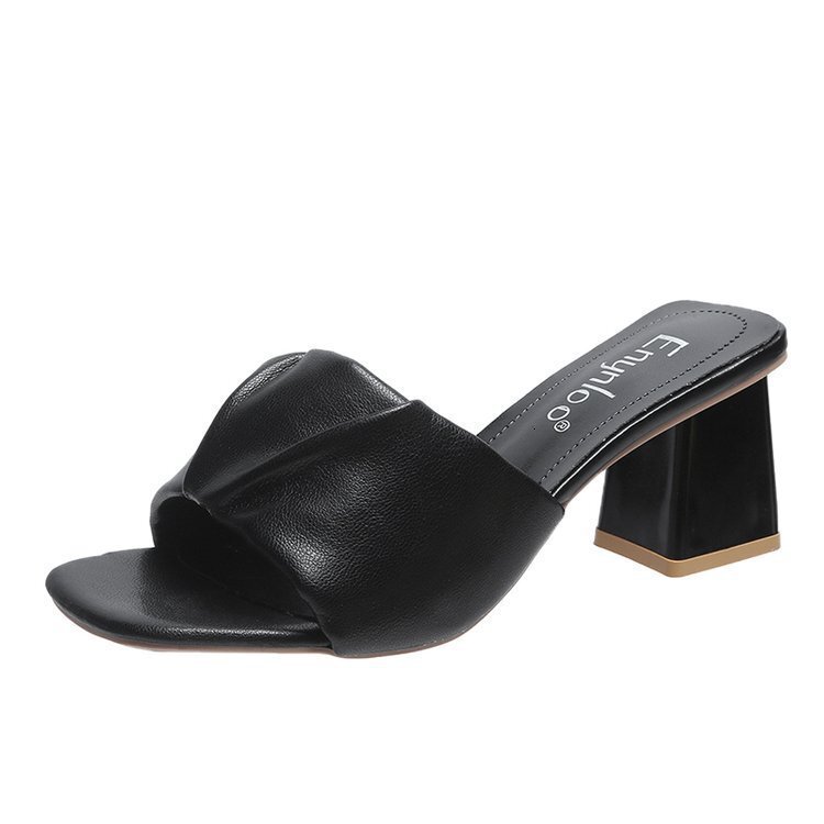 For Ddmywed Slippers Women Wearing High Thick Heels Square Toe Sandals Spring Summer New Korean Version Shoes S Shoe Trend Chinese Brand F Ddmysaturn
