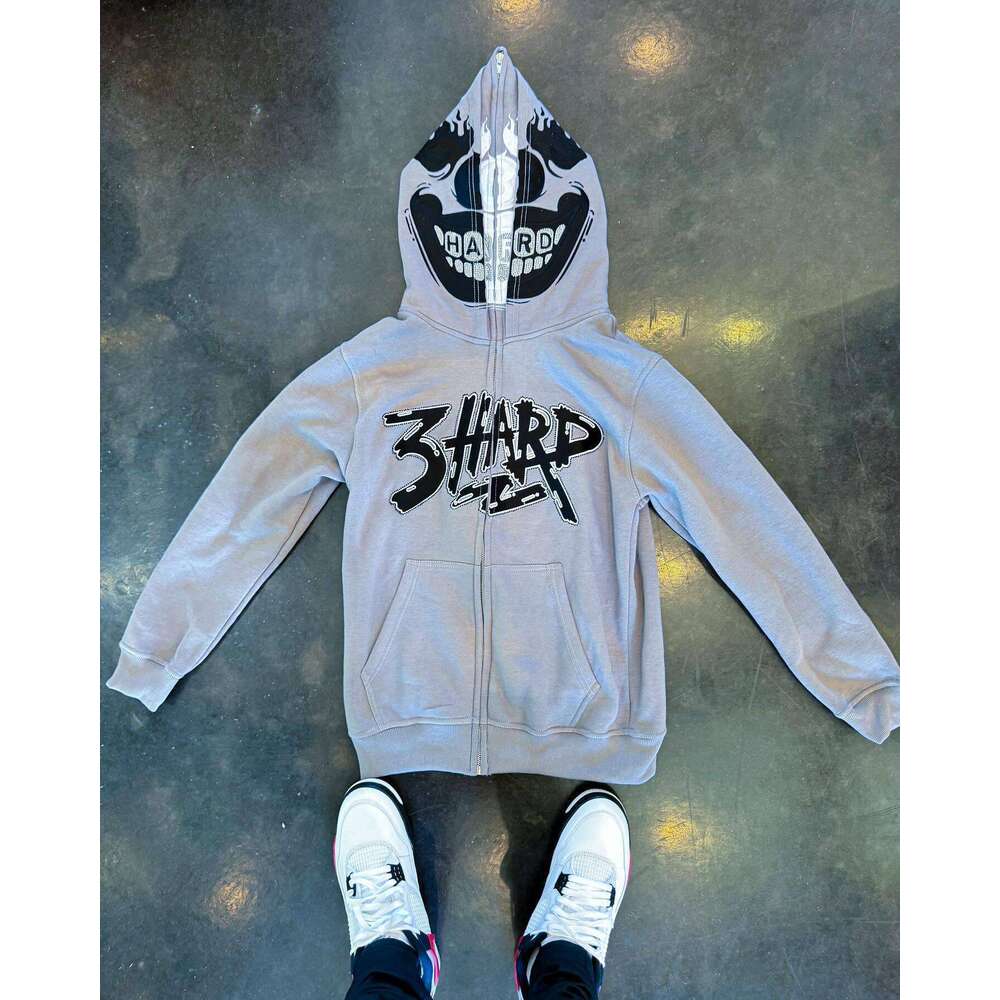 New Autumn/Winter Trendy Brand Letter Printed Style Full Zipper Street Loose Hoodie