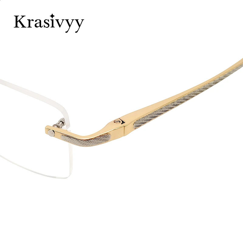 Krasivyy Rimless Glasses Frame Men High Quality Square Prescription Eyeglasses Males Myopia Optical Eyewear 241227