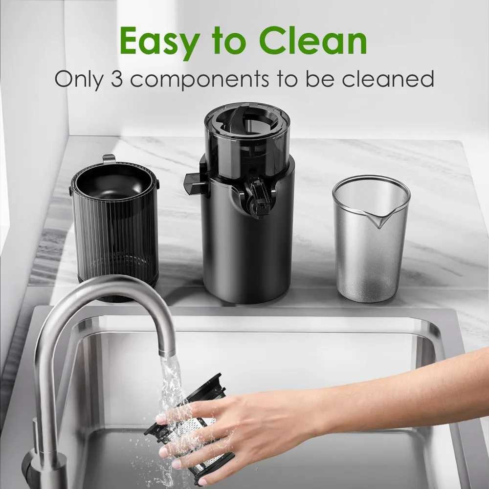 4.1 inch (104MM) slow speed cold press juicer with ultra wide feed chute used for pure juicers of vegetables and fruitsXJ241227