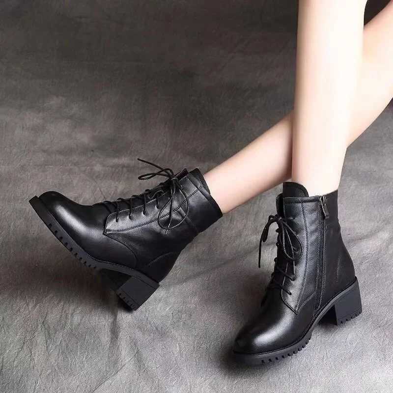 2024 High Quality Ladies Shoes Side Zipper Womens Boots Fashion Cross-tied Modern Boots Women Hot Sale Plus Size Ankle Boots Z250303