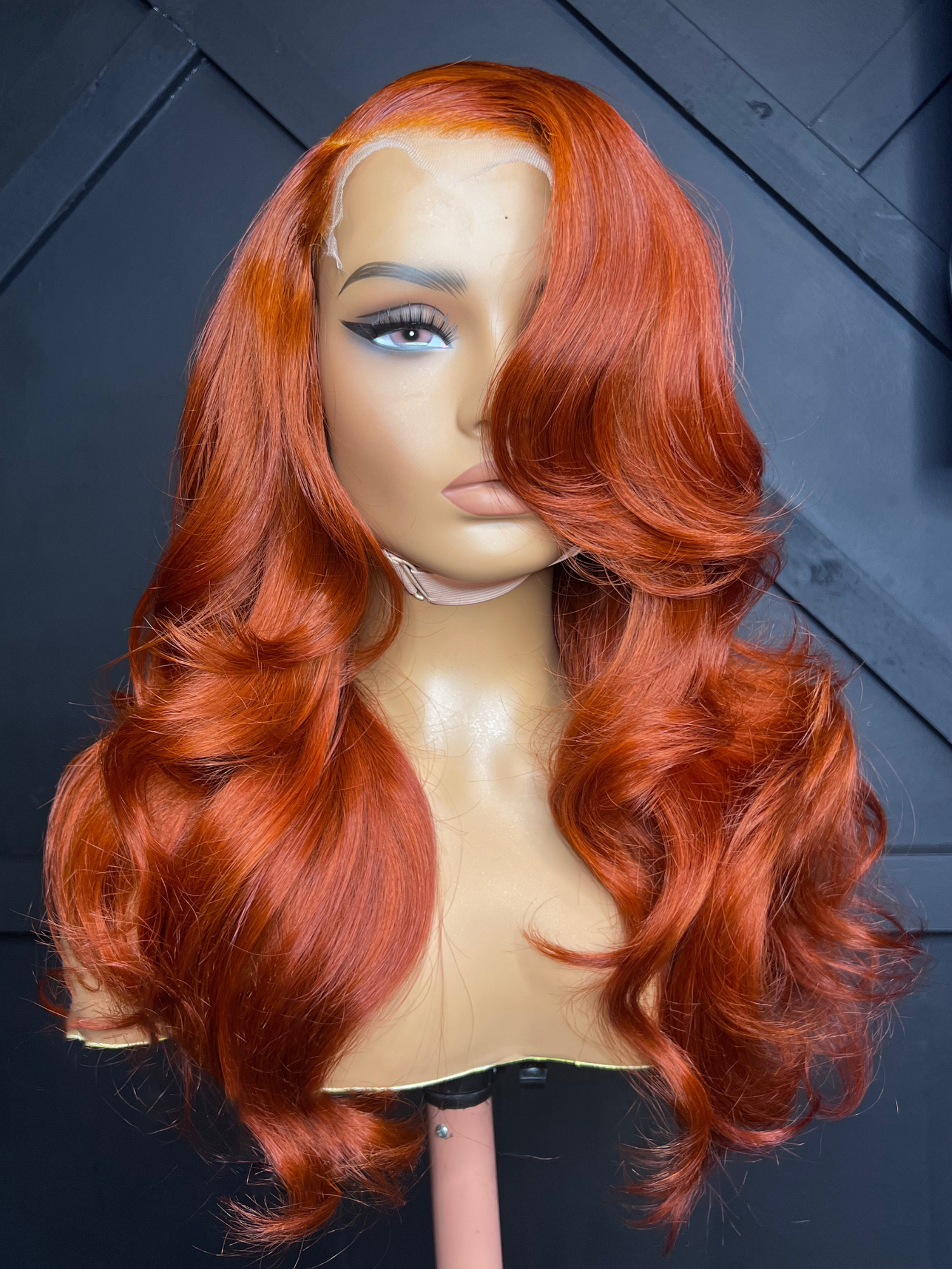 200Density Ginger Orange Color HD Transparent Body Wave Frontal Human Hair BOB Wig 13X4 Lace Front Wigs For Women