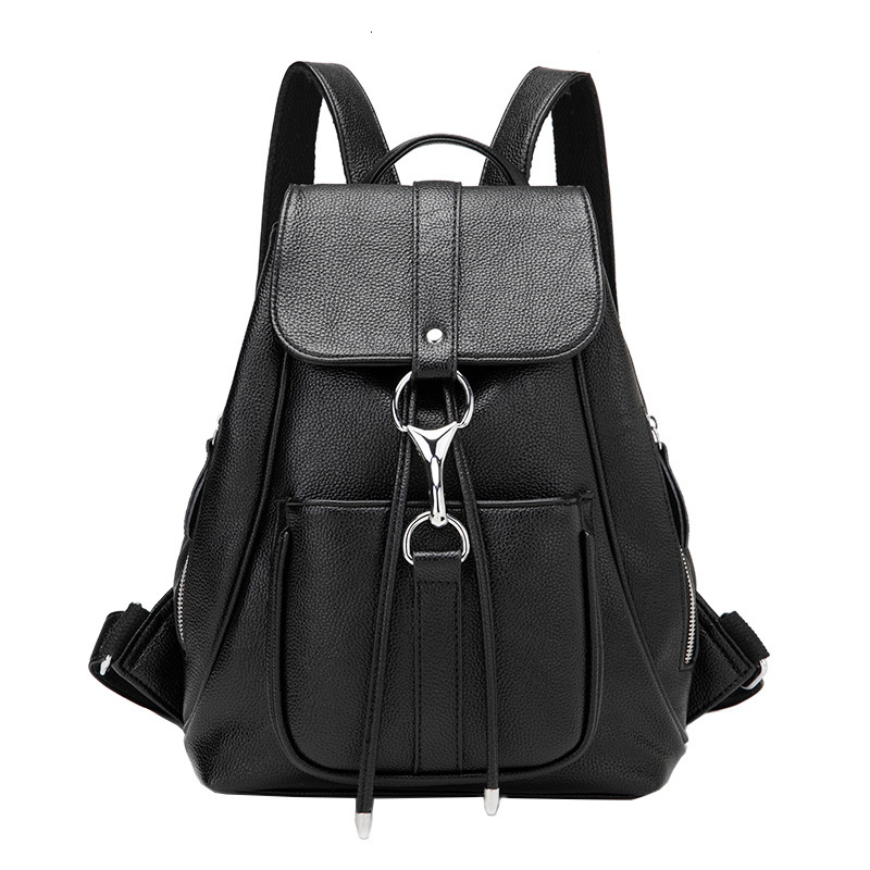 2024 New Korean Edition Simple Leisure Versatile Fashion Women's Backpack Soft Leather Travel Bag
