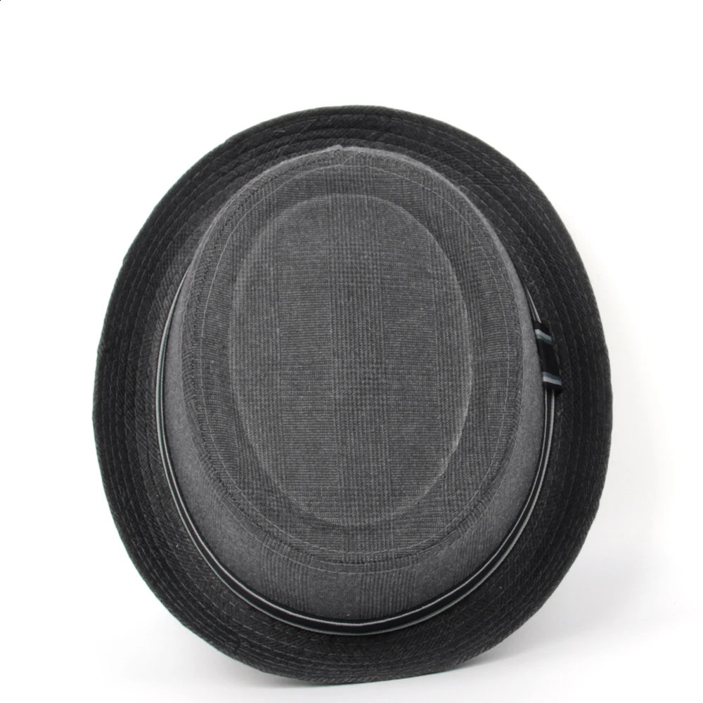 Men Fedora Hat Flat Pork Pie Hat For Gentleman Dad Bowler Porkpie Jazz Hat Big Size S M L XL 241226