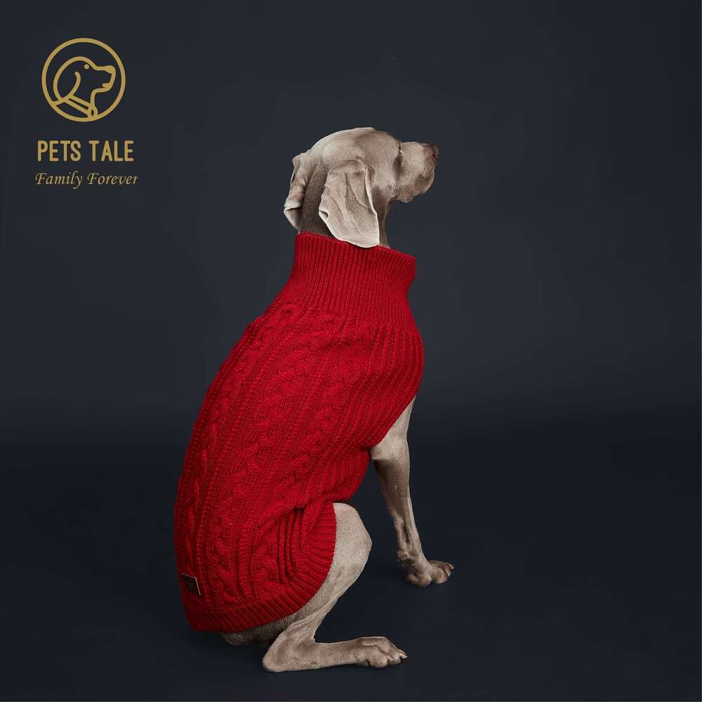 1pc Plain Color Pet Knitted Sweater For Autumn And Winter Dog Warm Clothes