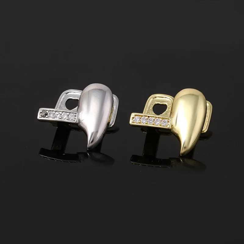 Hip Hop Jewelry Gangsta Party Funny Jewelry Rhinestone CZ Teeth Grill Single Clips Grill Teeth Cs Top Bottom Grill W241227