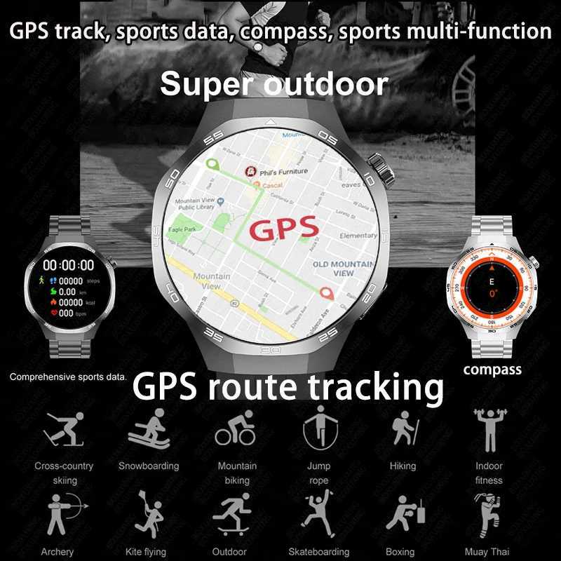 For GT5 Pro Smart Watch Men AMOLED HD Sn GPS NFC Rate Call IP68 Waterproof SmartWatch 2025 New Z241227