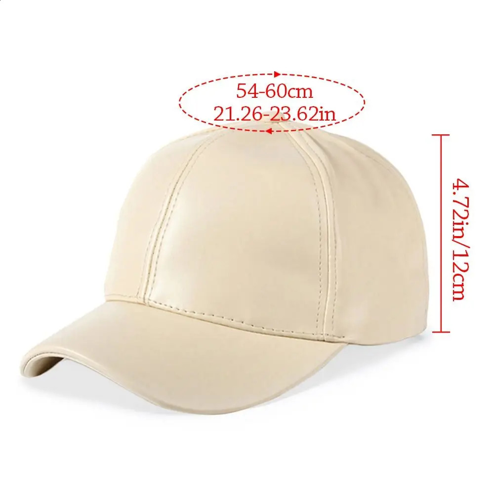 Fashion Outdoor Sports Leather Baseball Caps Autumn Winter Adjustable Soft Top Thermal Hats Hip Hop Warm Caps for Men Women 241227
