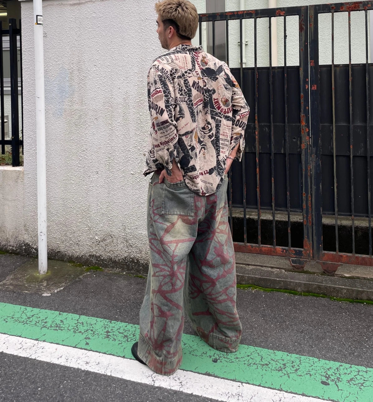 Retro Jeans for Men Y2k Hip Hop Harajuku Pattern Straight Leg Baggy Streetwear Gothic Punk High Waisted Wide 241225