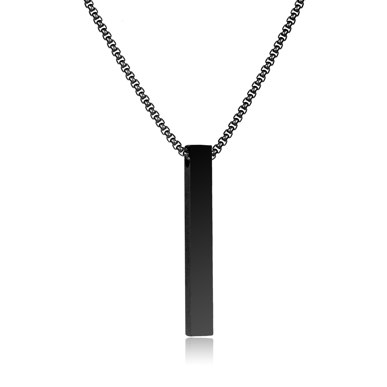 Hot Selling Titanium Steel Pillar Necklace With Simple Square Pearl Strip And Four Sided Wolf Tide 2026 New Diy Jewelry Necklaces for Men and Women Co