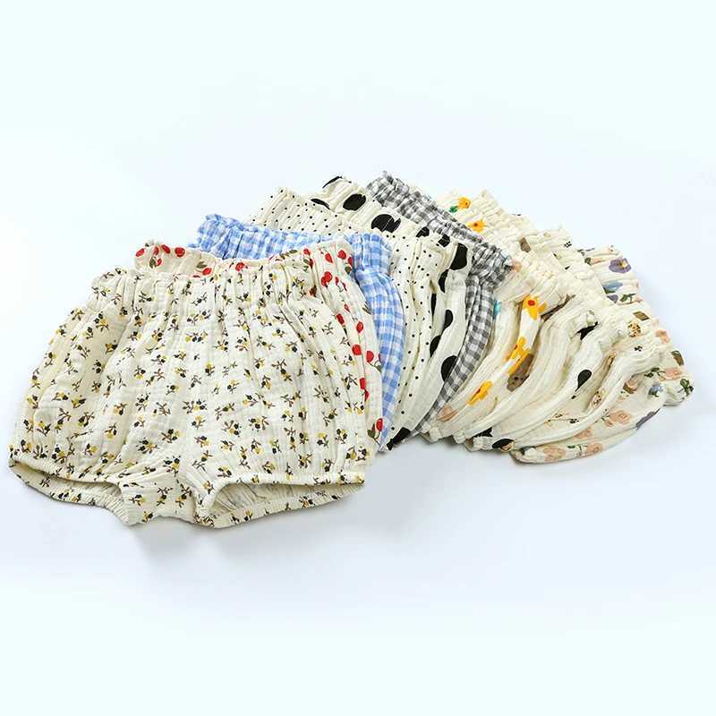 Summer Infant Baby Boy Girl Ruffle Cute Cotton Linen Cartoon Print Bloomer Shorts Toddler Panty Diaper Covers Loose Harem Shorts W241227