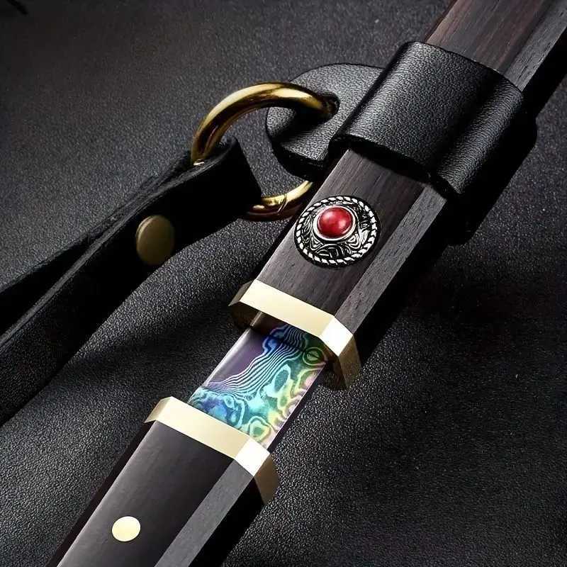 1 piece Damascus steel Tanto knife - mini Katana fixed blade for fruit slicing opening letters and displaying collections Y241227