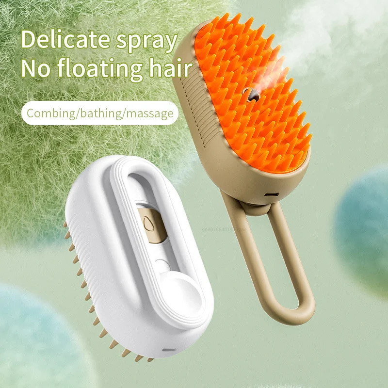 Pet Steam Brush Cat Dog Cleaning Steamy Spray Massage Beauty Comb 3 In 1 Hair Removal Grooming Supplies Pets Accessories 241226