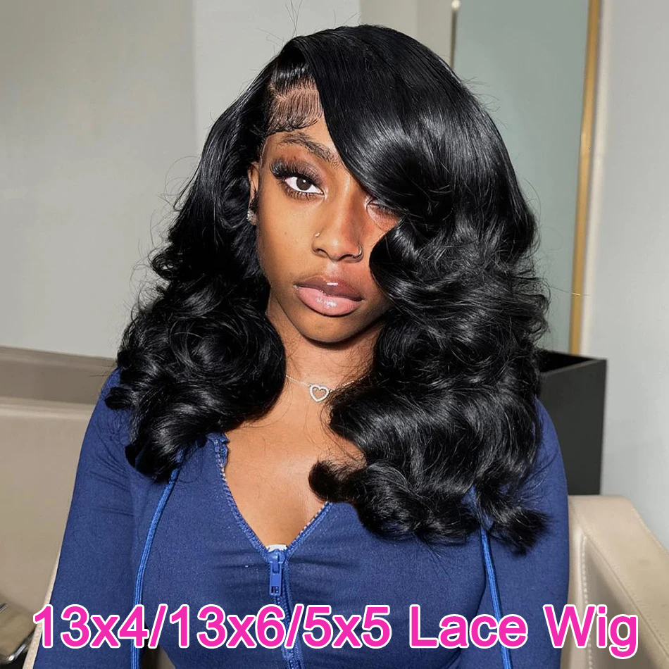 Body Wave Bob 13X6 Transparent Frontal Brazilian Human Hair Wigs Virgin Remy Hair13x4 Lace Closure Wig 180% Density
