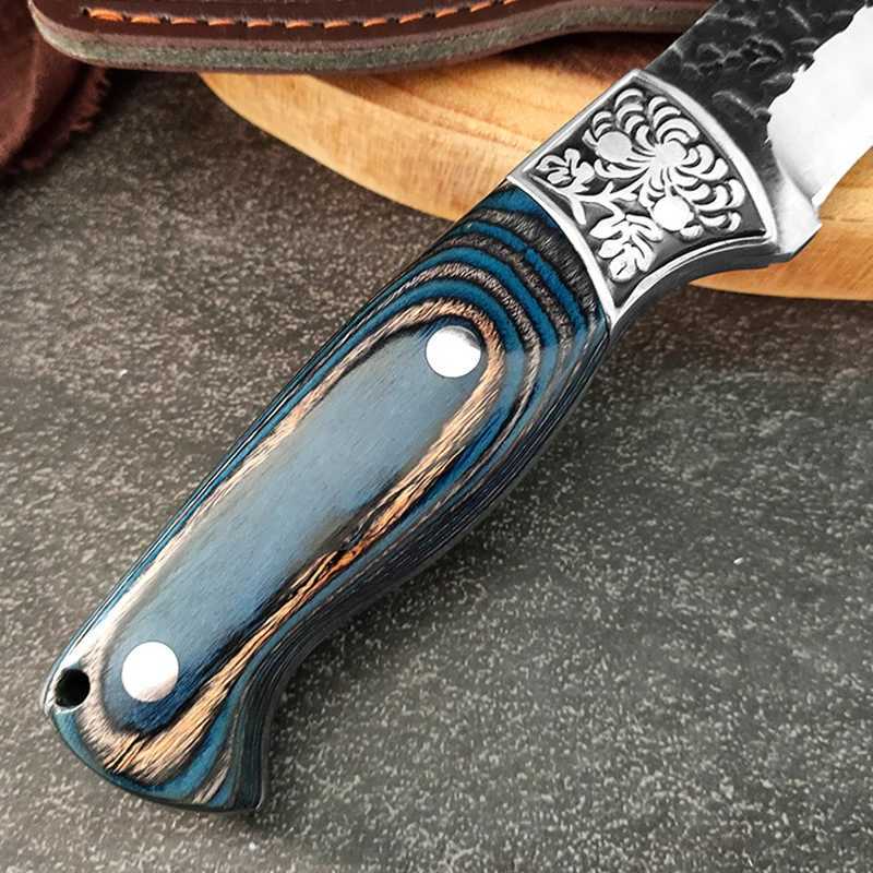 Kitchen lawn mower forged Boning knife sharp chefs knife meat cutting knife vegetable slicing barbecue fishing practical knife with sheath Y241227