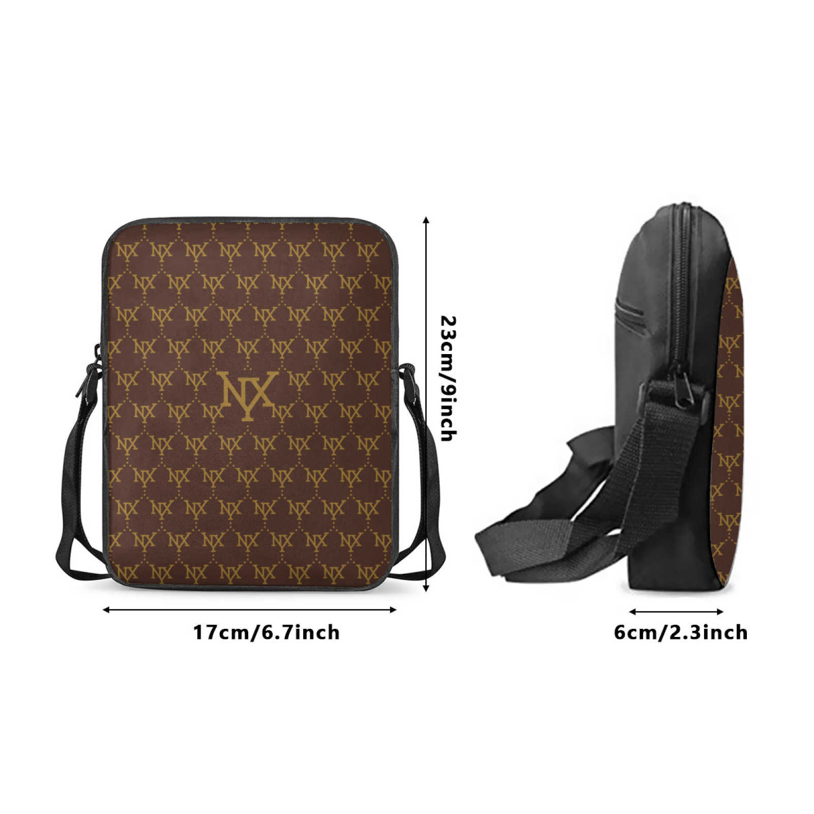 NXY Shoulder Bags Polyester Chain Shoulder Crossbody Square Bags For Women Letter Womens Designer Messenger Bag Wide Strap Handbag Female