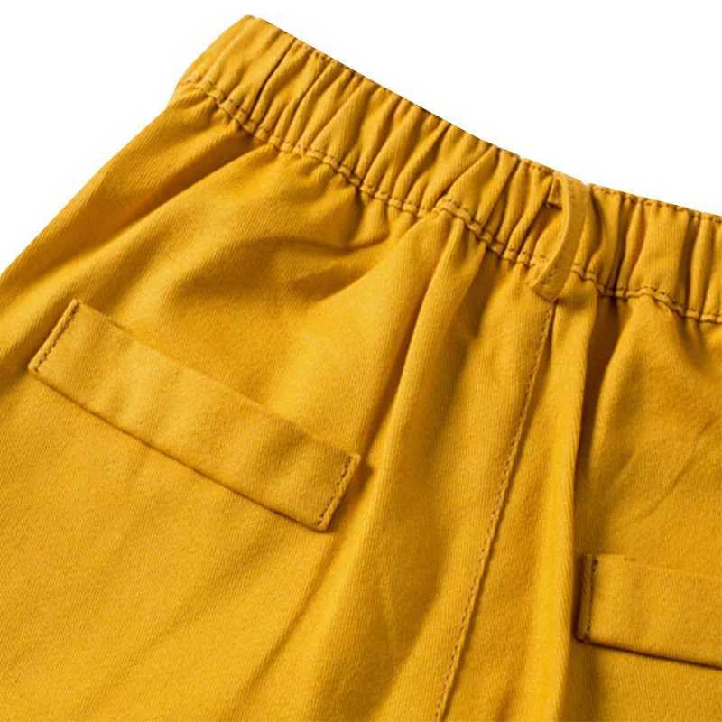 Newborn Daily Shorts for 1-6Y Boys Fashion Yellow +White Shorts With Belt 2 PCS Suit For Birthday Party For Casual Outfit W241227