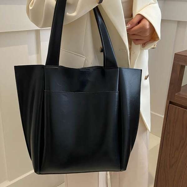 Retro Fashion Office Commuter Large Capacity For Women, New Simple And Versatile Tote Bag, Casual Shoulder Bag