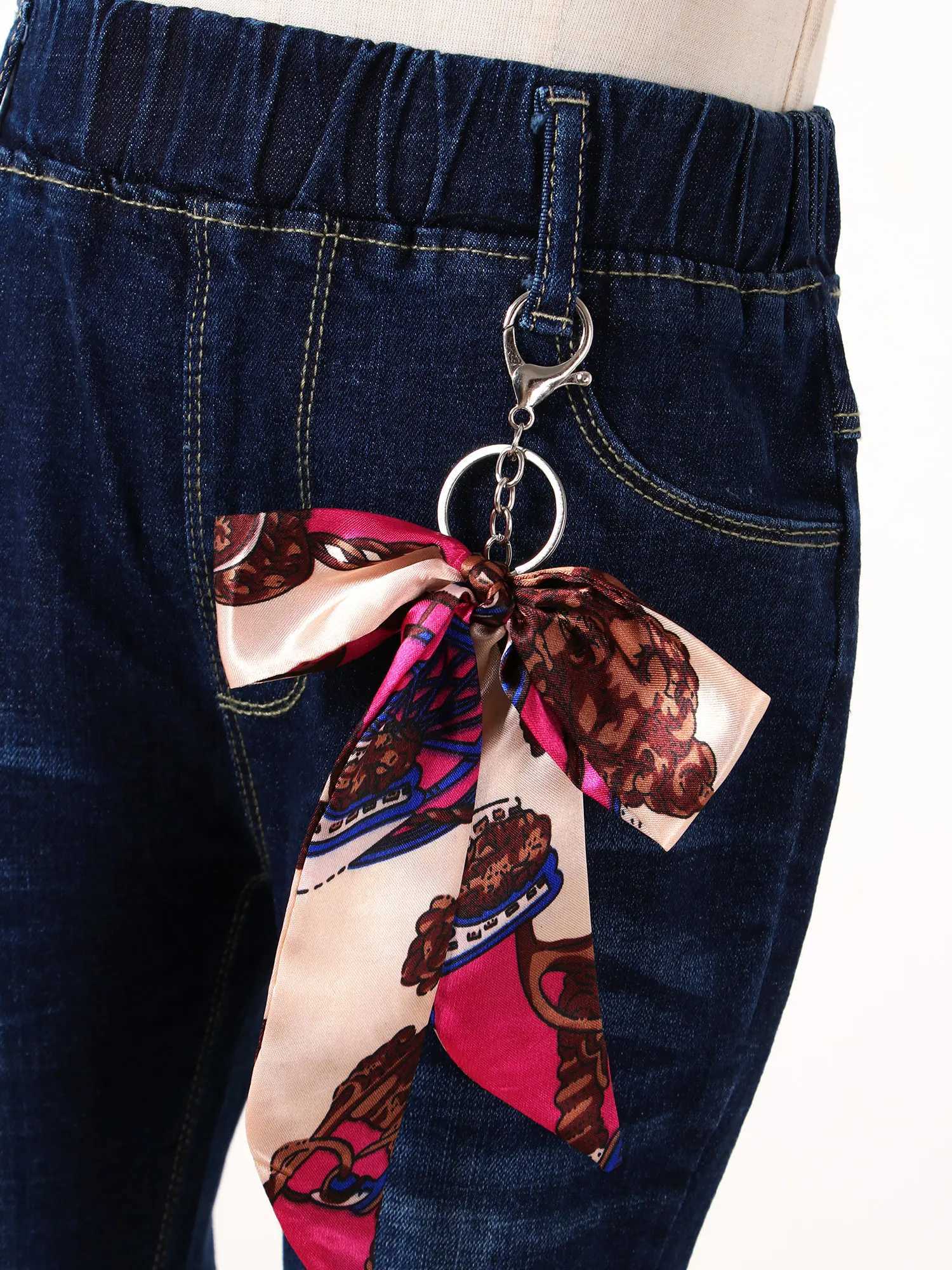 Kids Baby Girls Flare Pants Tassel Hem Denim Bell Bottom Children Toddler Kids Elastic Waist Blue Cute Jeans Trousers Clothes W241227